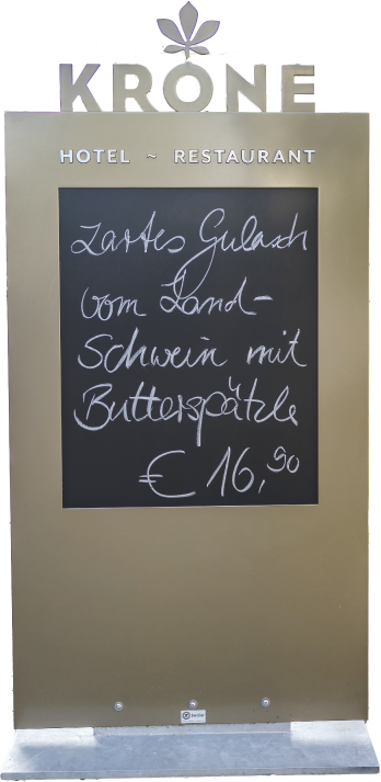 Display für Tagesempfehlungen mit Kreidetafel
